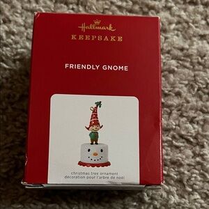 Hallmark Keepsake Red and White Gnome Ornament NIB